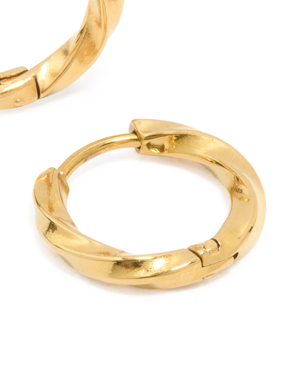 Waterproof Gold Plated Stainless Steel Huggie Earrings 10MM