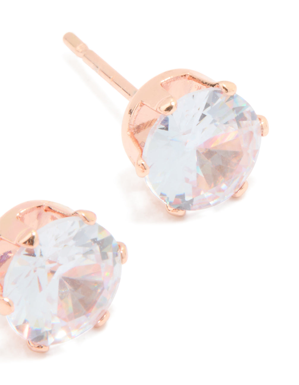 Rose Gold Plated Surgical Steel Cubic Zirconia Stud Earrings