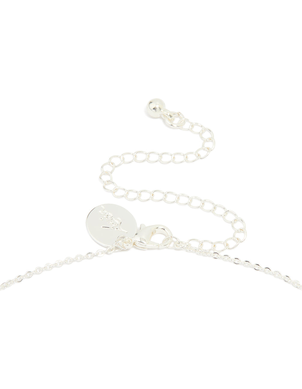 Silver Plated Cubic Zirconia Flower Pearl Drop Necklace