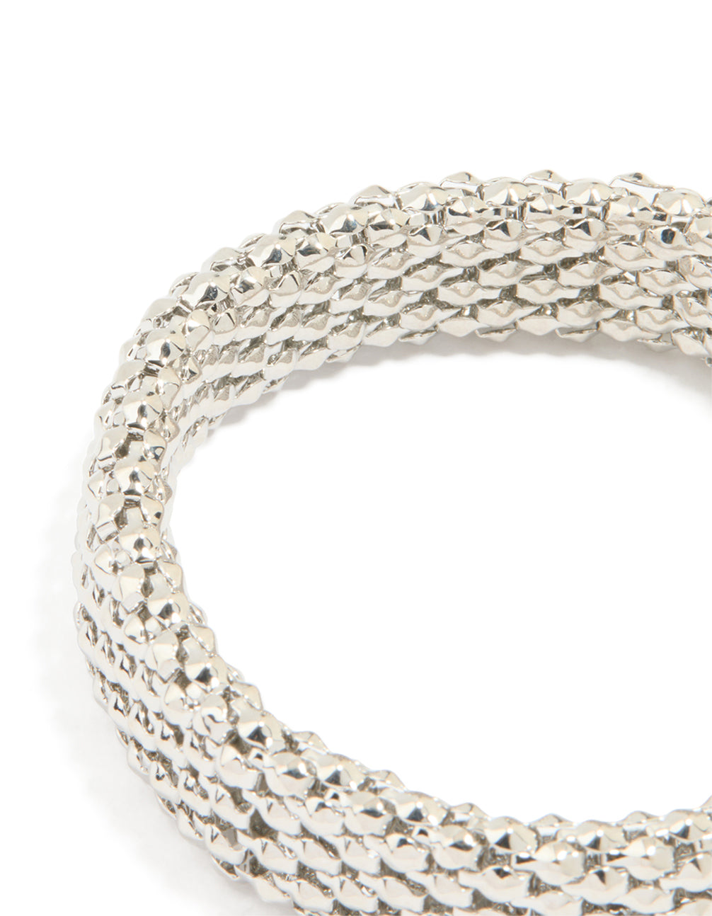 Silver Honeycomb Stretch Bracelet