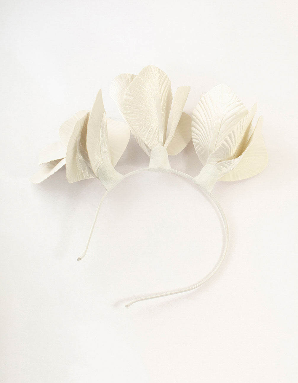 White PU Leather Petal Fascinator