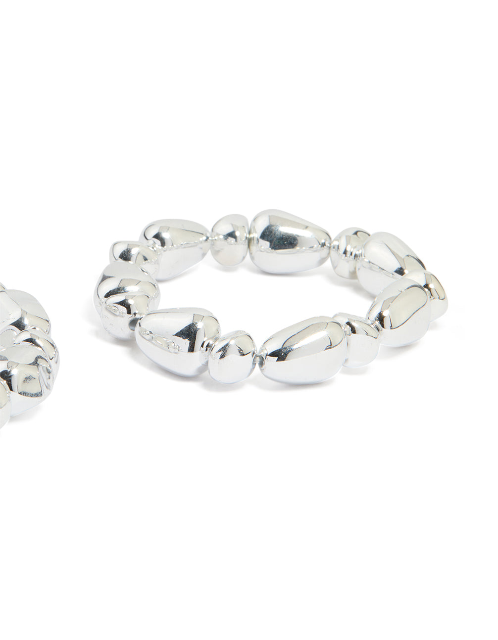 Silver Beaded Stretch Bracelets 2-Pack