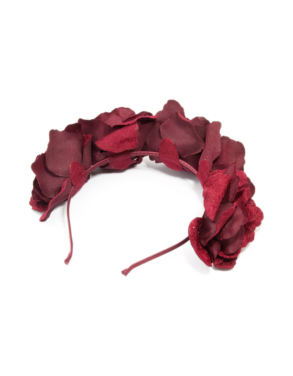 Burgundy Velvet Flower Headband