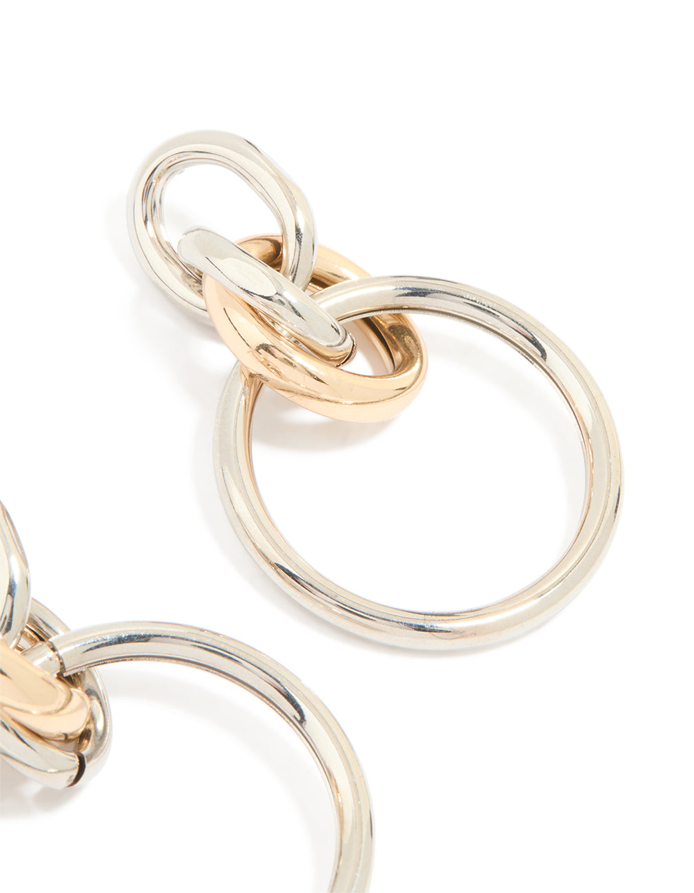 Mixed Metal Linked Layered Hoop Earrings