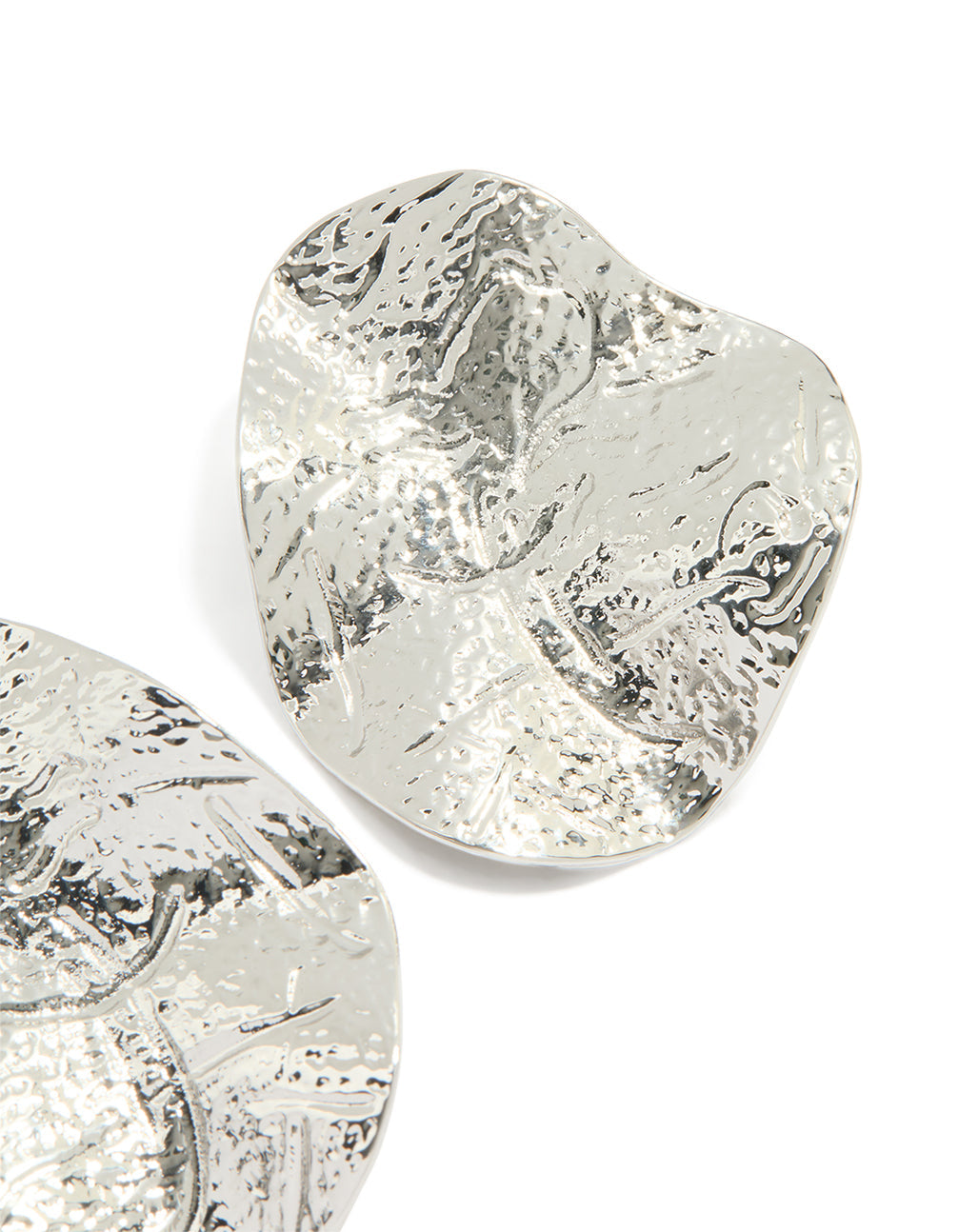 Silver Organic Stud Earrings