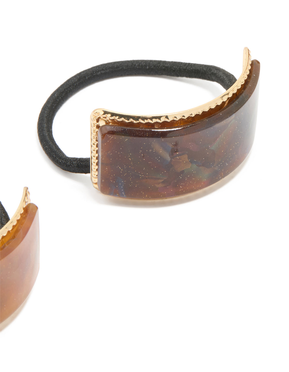 Acrylic & Metal Detail Hair Ties 2-Pack