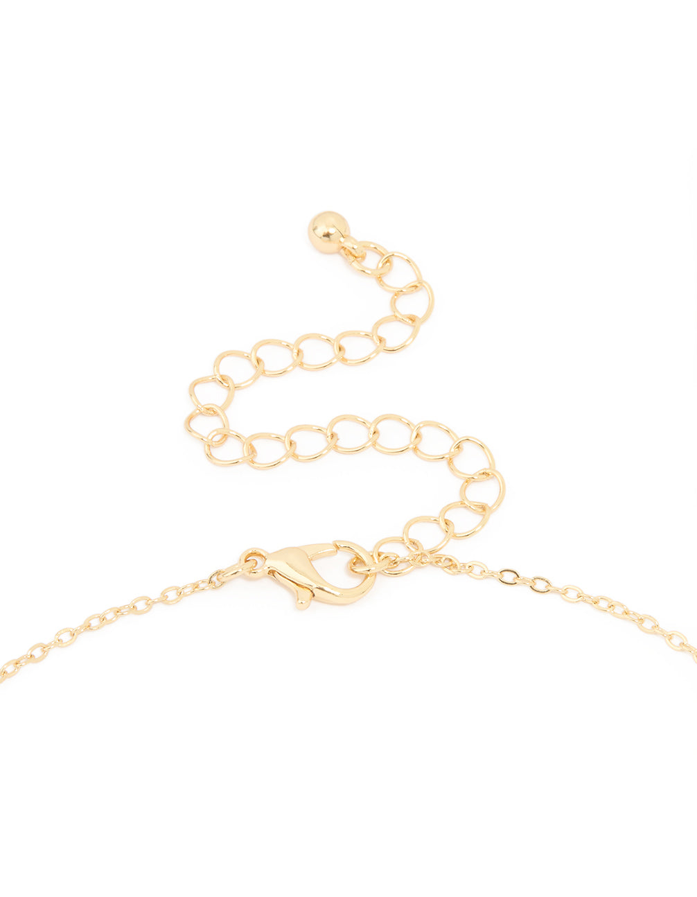 Gold Plated Diamante Outline Flower Pendant Necklace