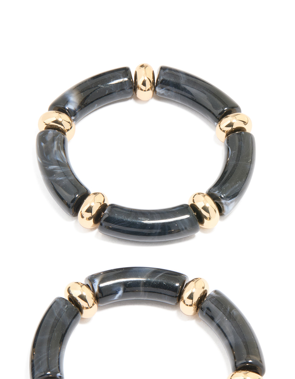 Black Acrylic Stretch Bracelets 3-Pack