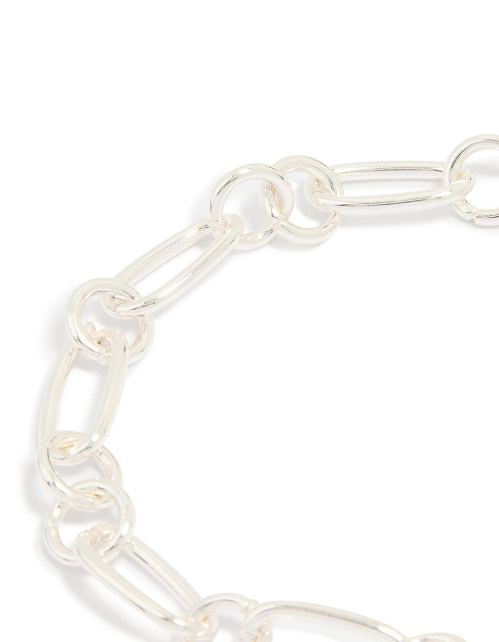Silver Plated Cubic Zirconia Cross Link Bracelet