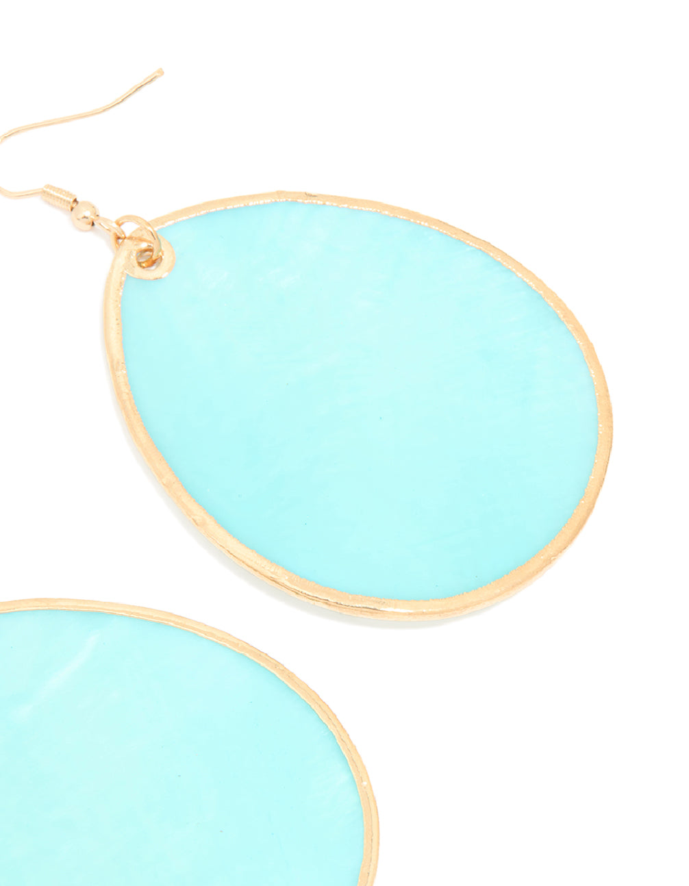 Gold Teardrop Shell Hook Earrings
