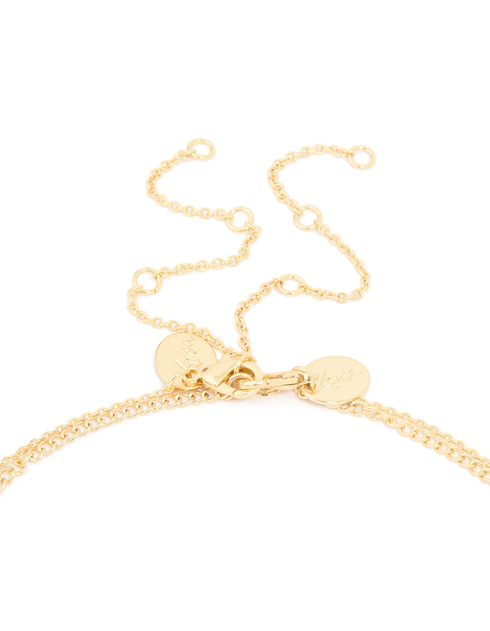 Gold Plated Pearl Charm & Molten Layered Necklace
