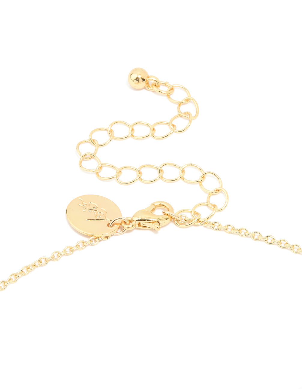 Gold Plated Cubic Zirconia Small Pebble Pendant Necklace