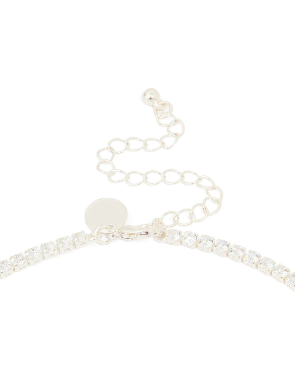 Silver Cubic Zirconia Pear Drop Y-Neck Necklace