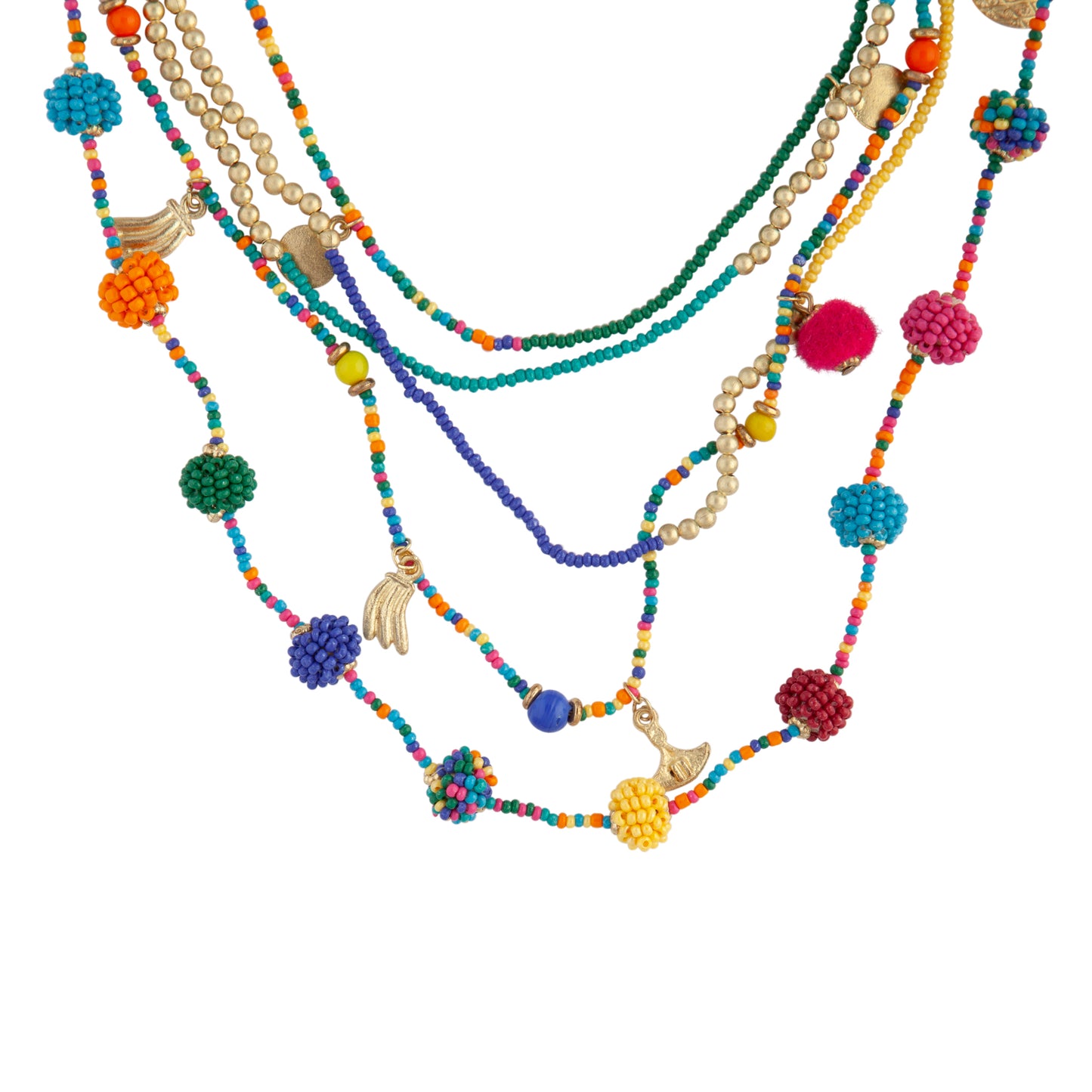 FGOLD SEED BEAD LAYRD LONG NL