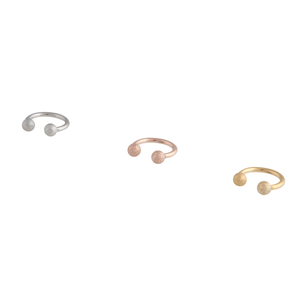METALS SANDBLAST SHOE FOR LOBE HELIX DAITH 8mm 3PK 16Gx1.2mm