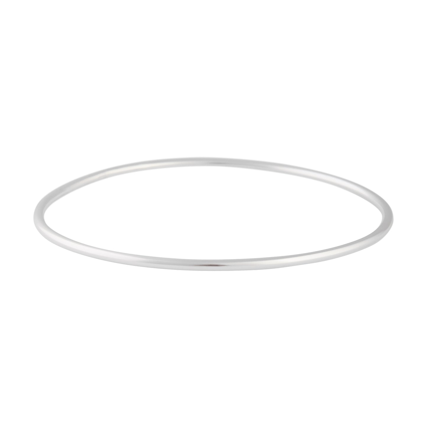 SIMPLE STERLING SILVER 2MM ROUNDED BANGLE