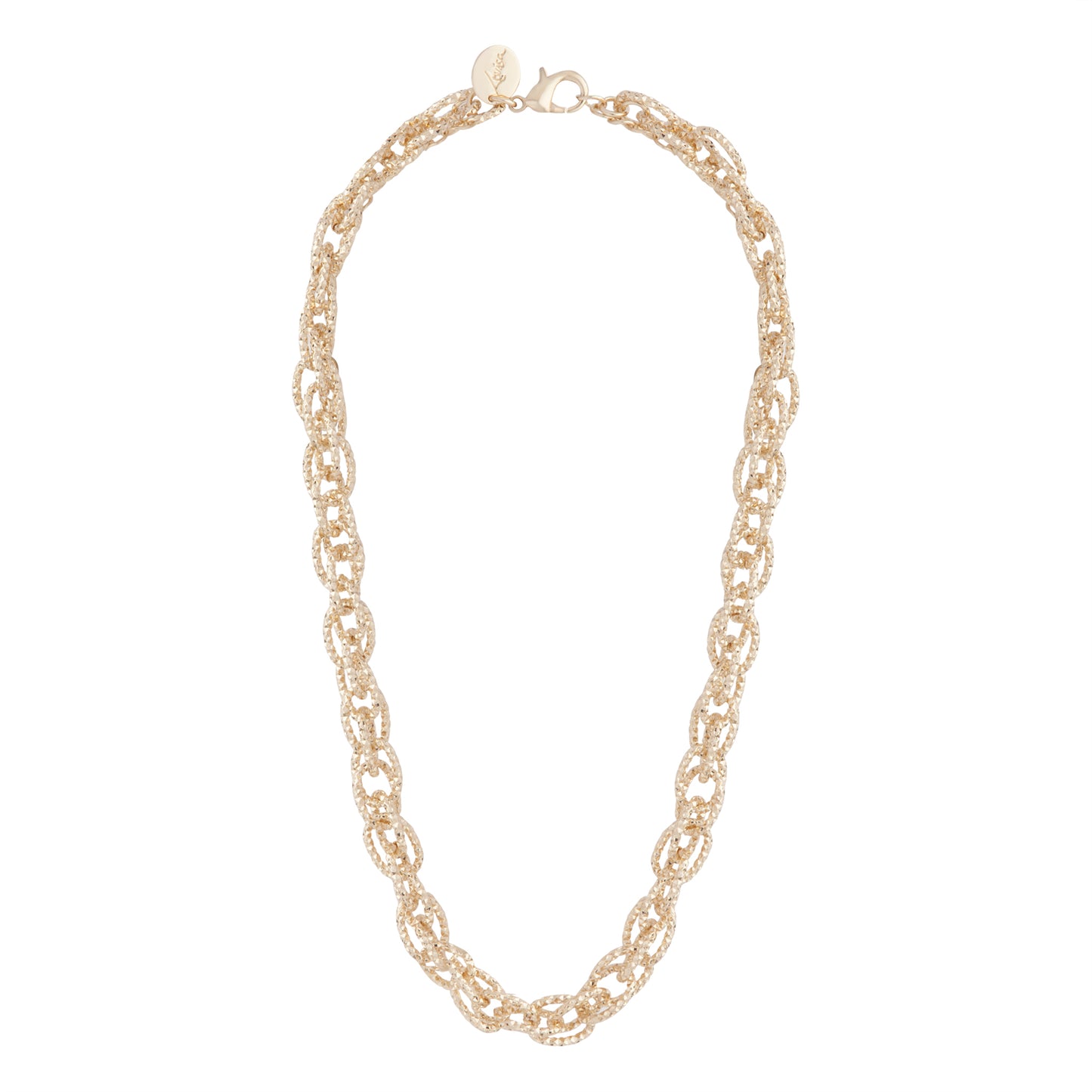 TWISTED DIACUT CHAIN NECKLACE IN GOLD