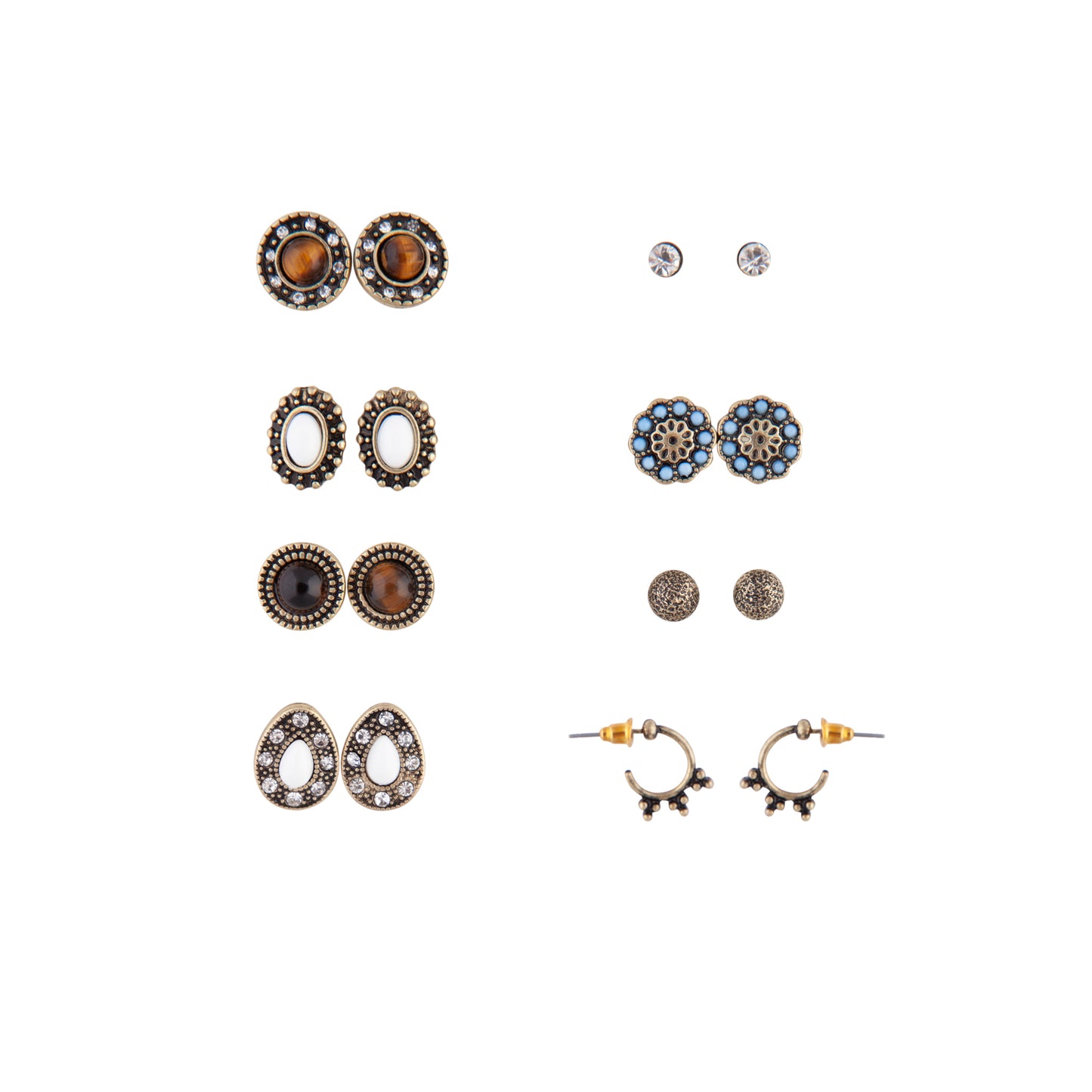 BURNISHED GOLD TRIBAL STUD 8PACK