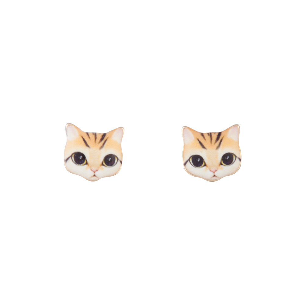 SMALL GOLD KITTEN STUD EARRING