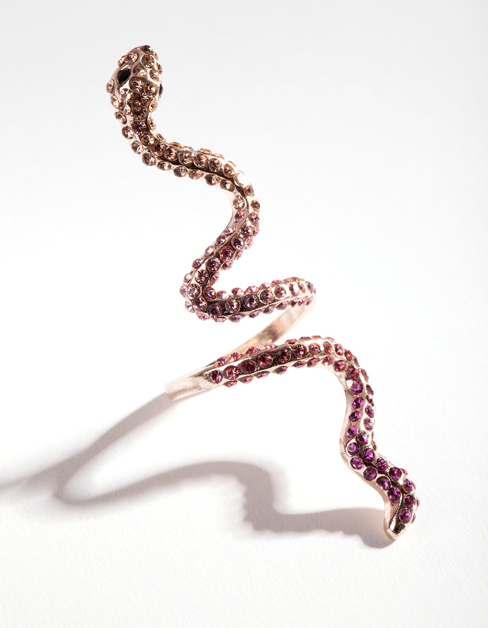 RTR PINK DIAMANTE EMBELLISHED SNAKE WRAP RING