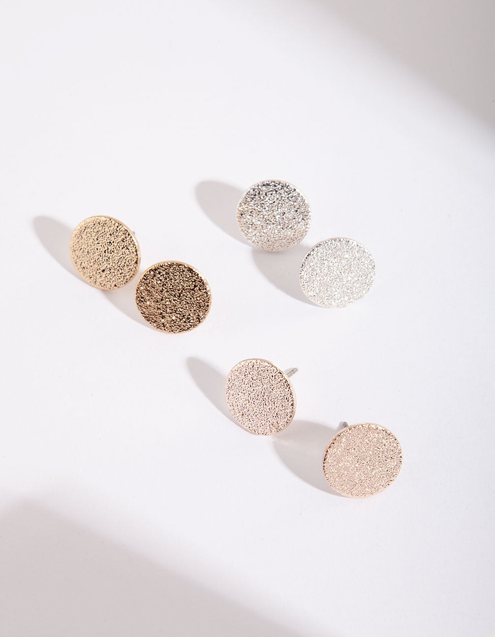 MIXED METAL ROUND SANDBLASTED STUD 3PACK