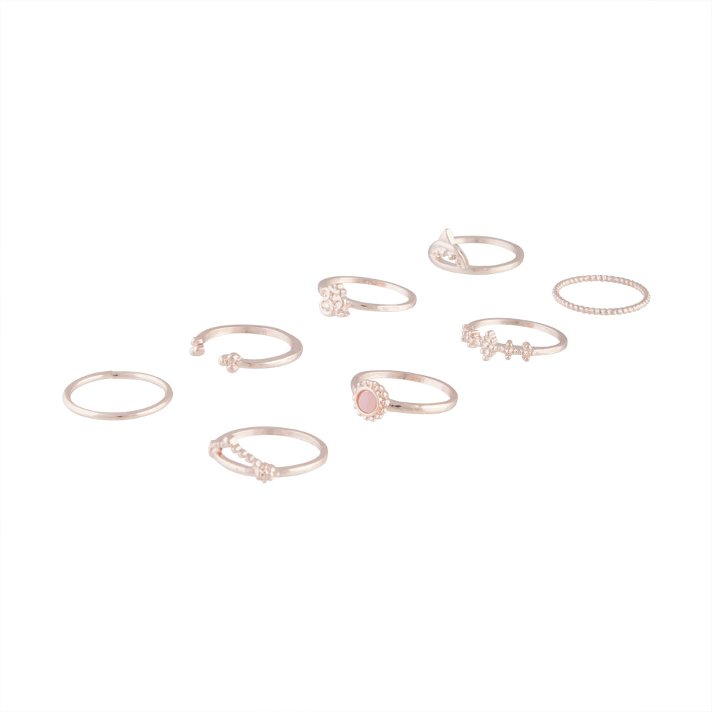 ROSE GOLD FINE TRIBAL EMBELLISHED RING PACK