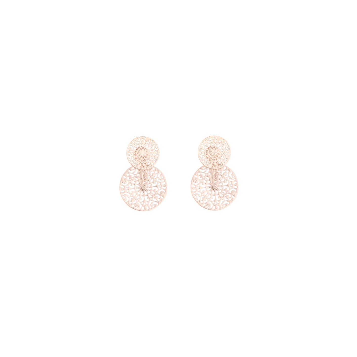 ROSE GOLD CIRCLE FILIGREE JACKET EARRING
