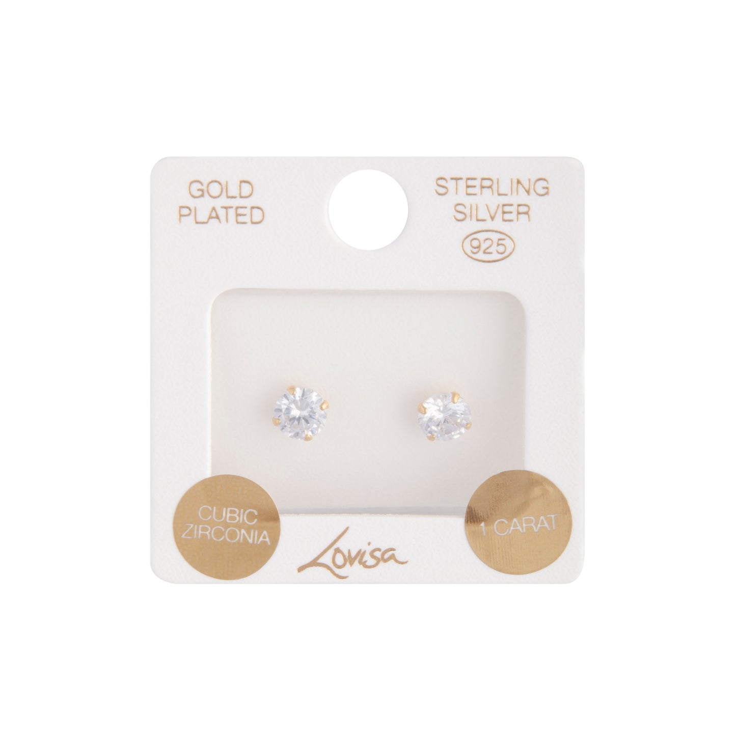 PLATED STS SG 1CARAT STUD ER