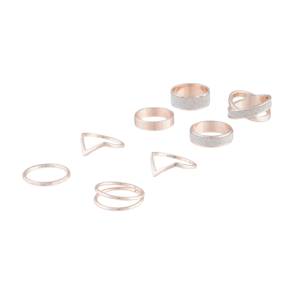 ROSE GOLD AND CONTRAST GLITTER PAPER BAND RING PACK