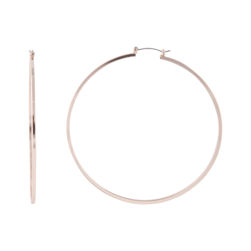 ROSE GOLD SQUARE EDGED 9CM HOOP