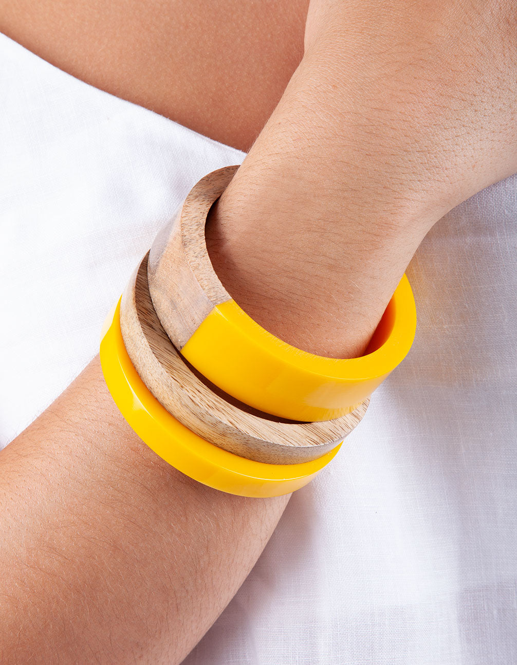 YLW AC SPLICED WD BANGLE 3PK