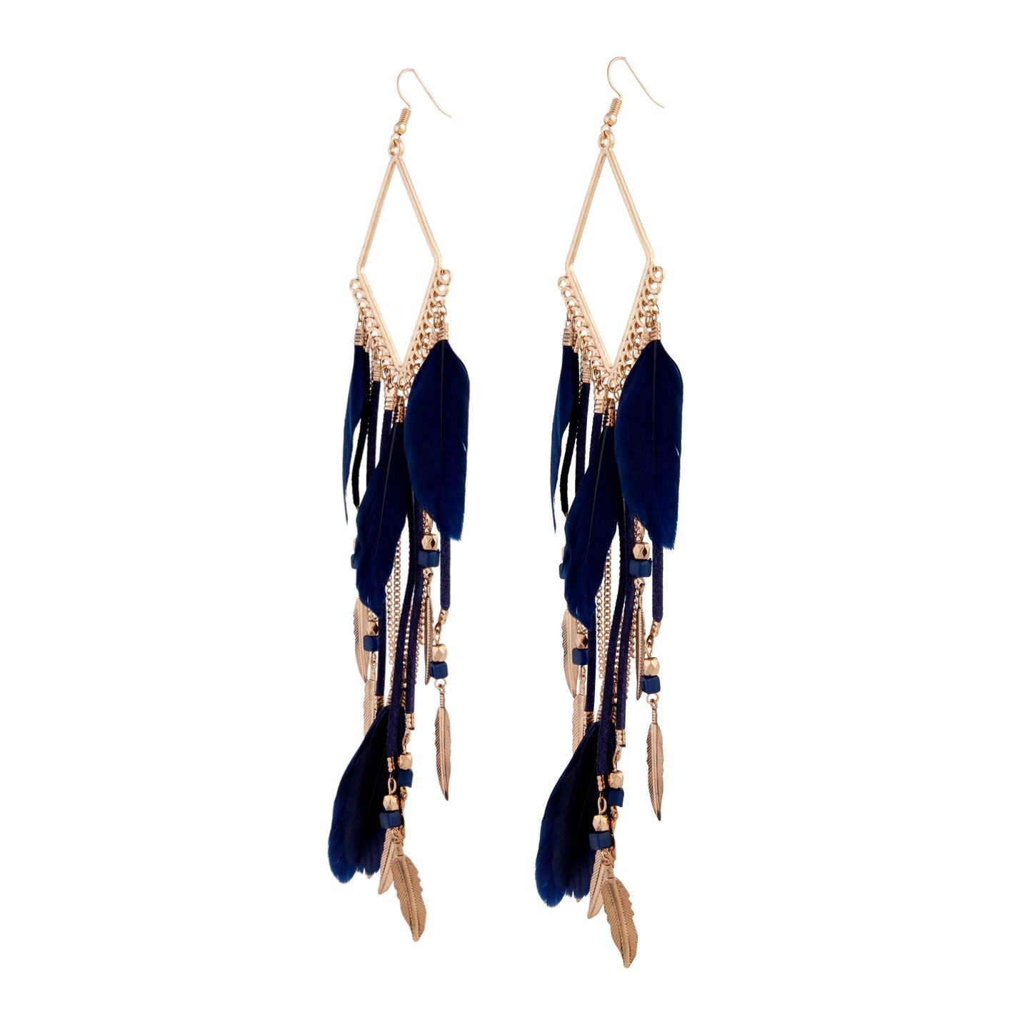 MIDN AG DIA CHAIN FTHR 20CM EARRING