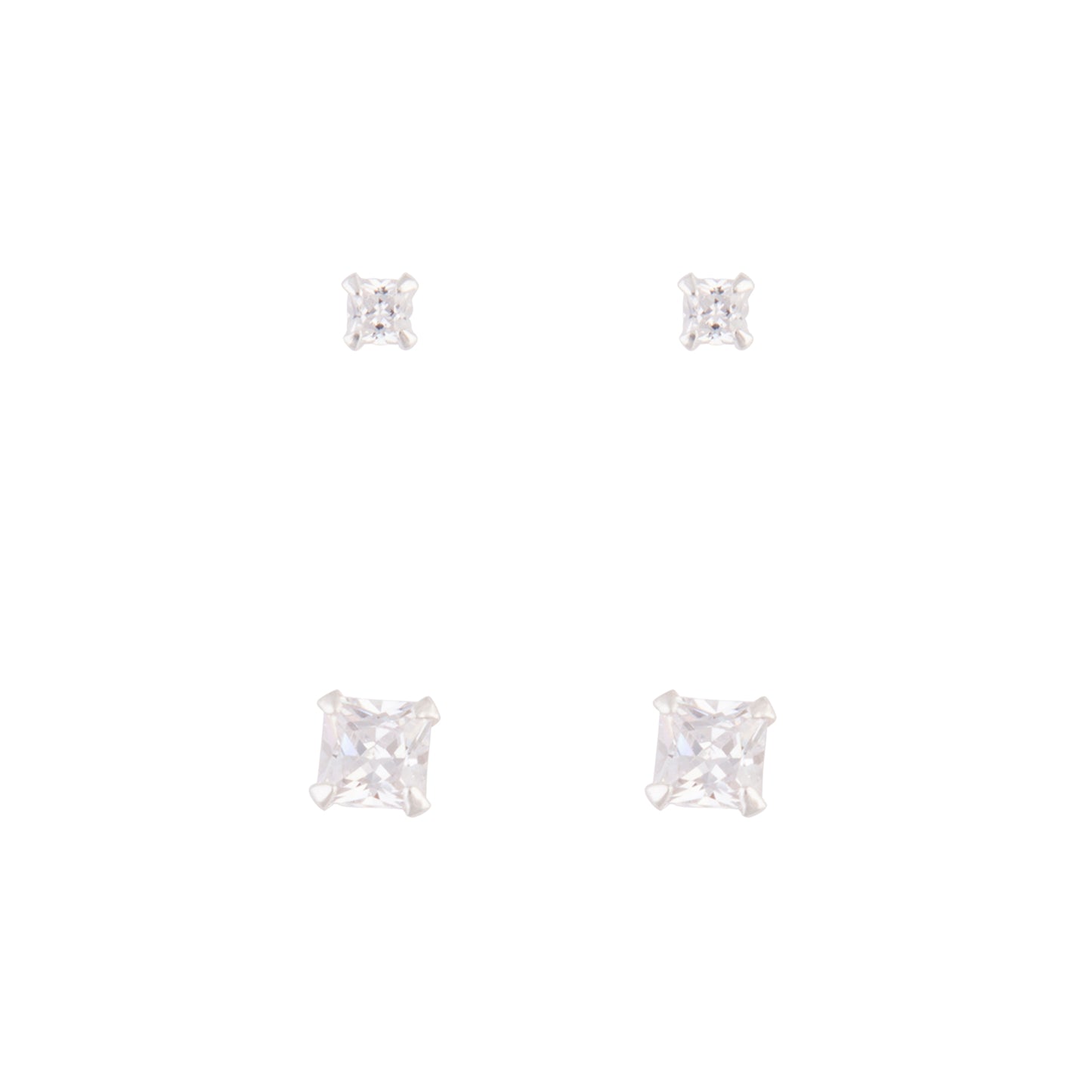 MENS ST CZ STUD 2PK ER