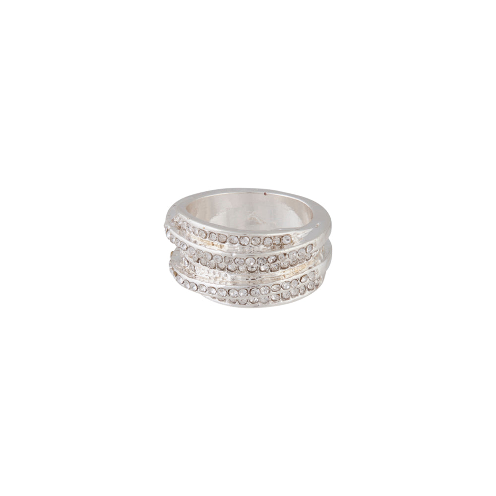 SILVER BAND WITH ZIG ZAG DIAMANTE EMBELLISHMENT