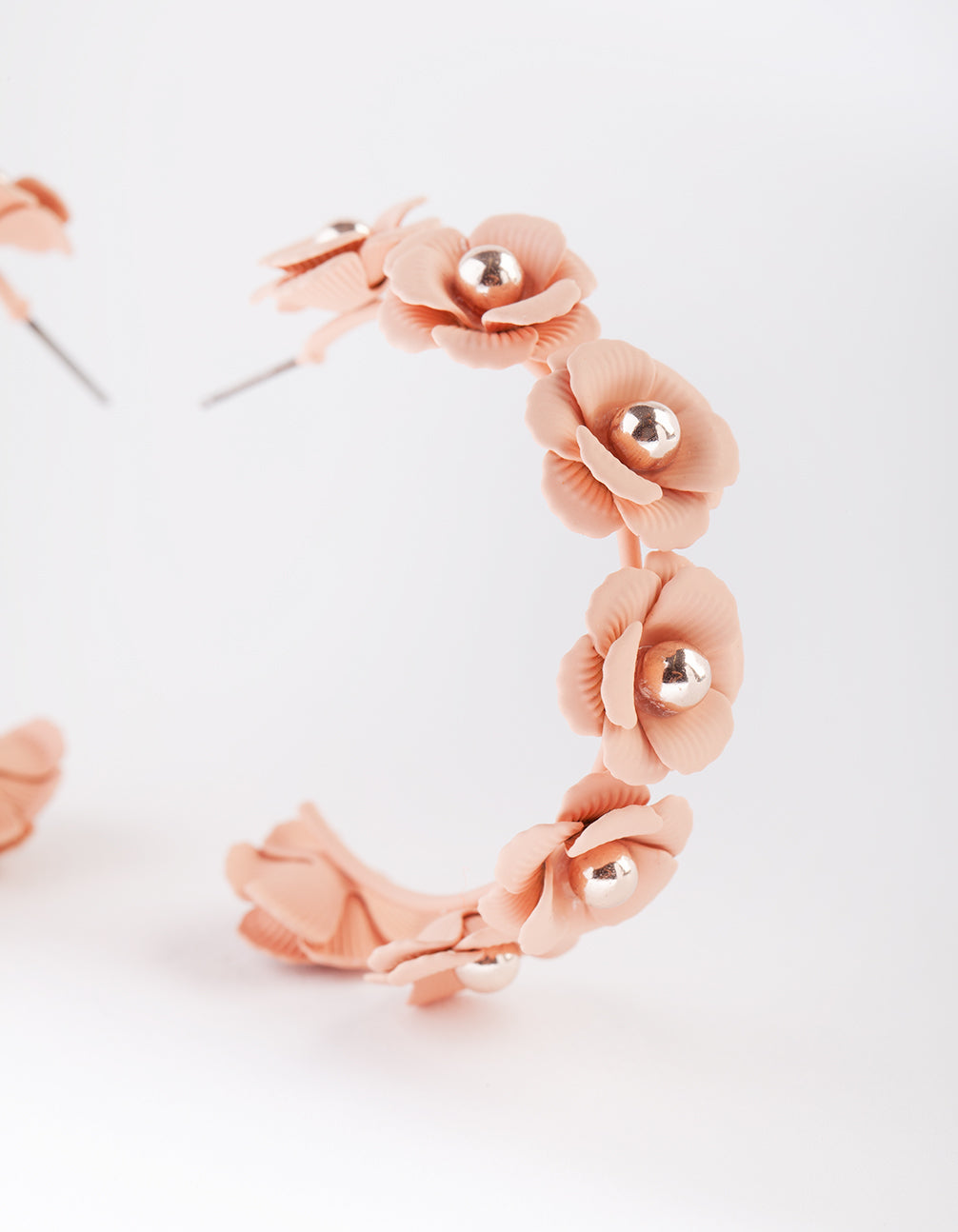 RGLD RG ROW OF FLOWER HOOP ER
