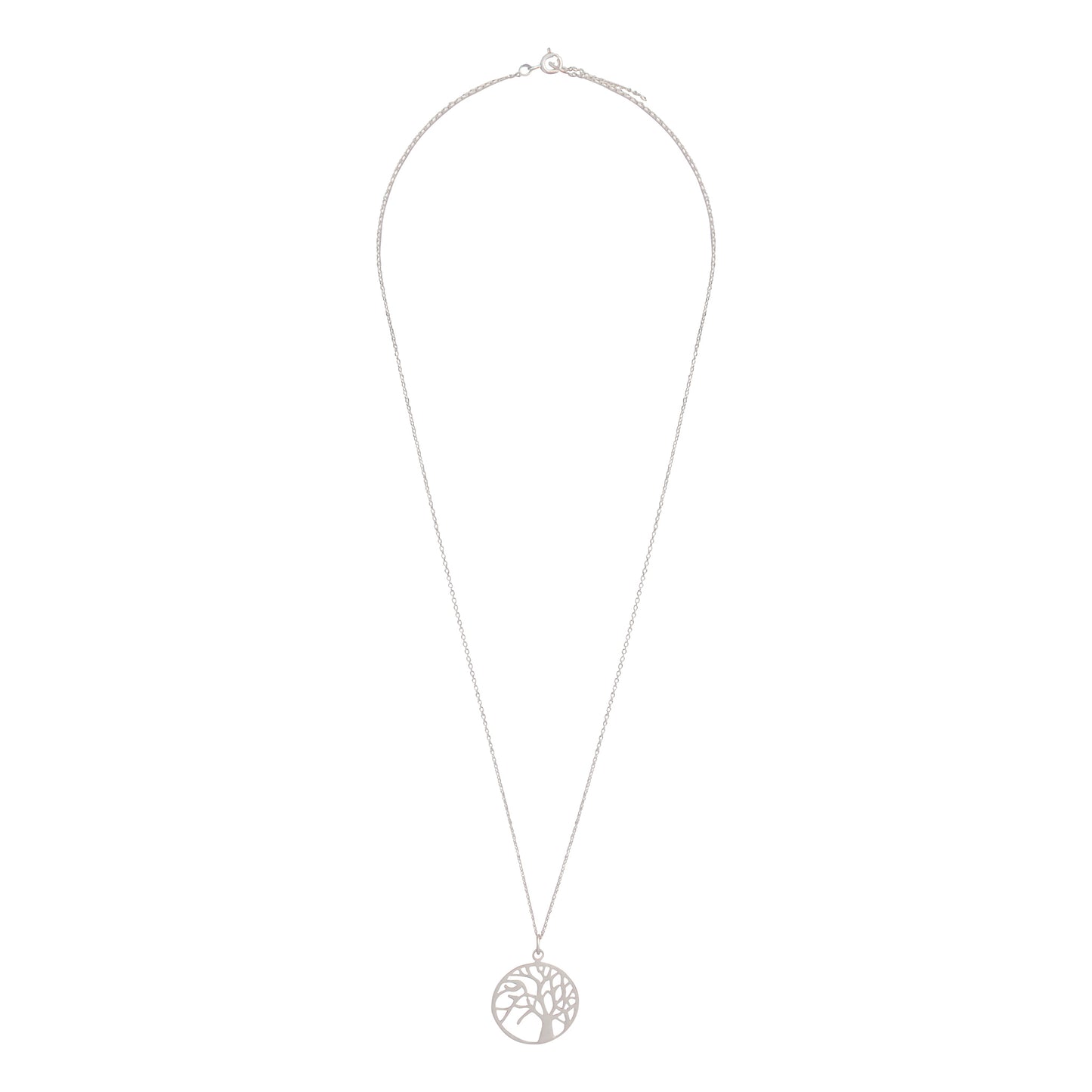 STERLING SILVER FILIGREE TREE OF LIFE PENDANT ON 45CM CHAIN