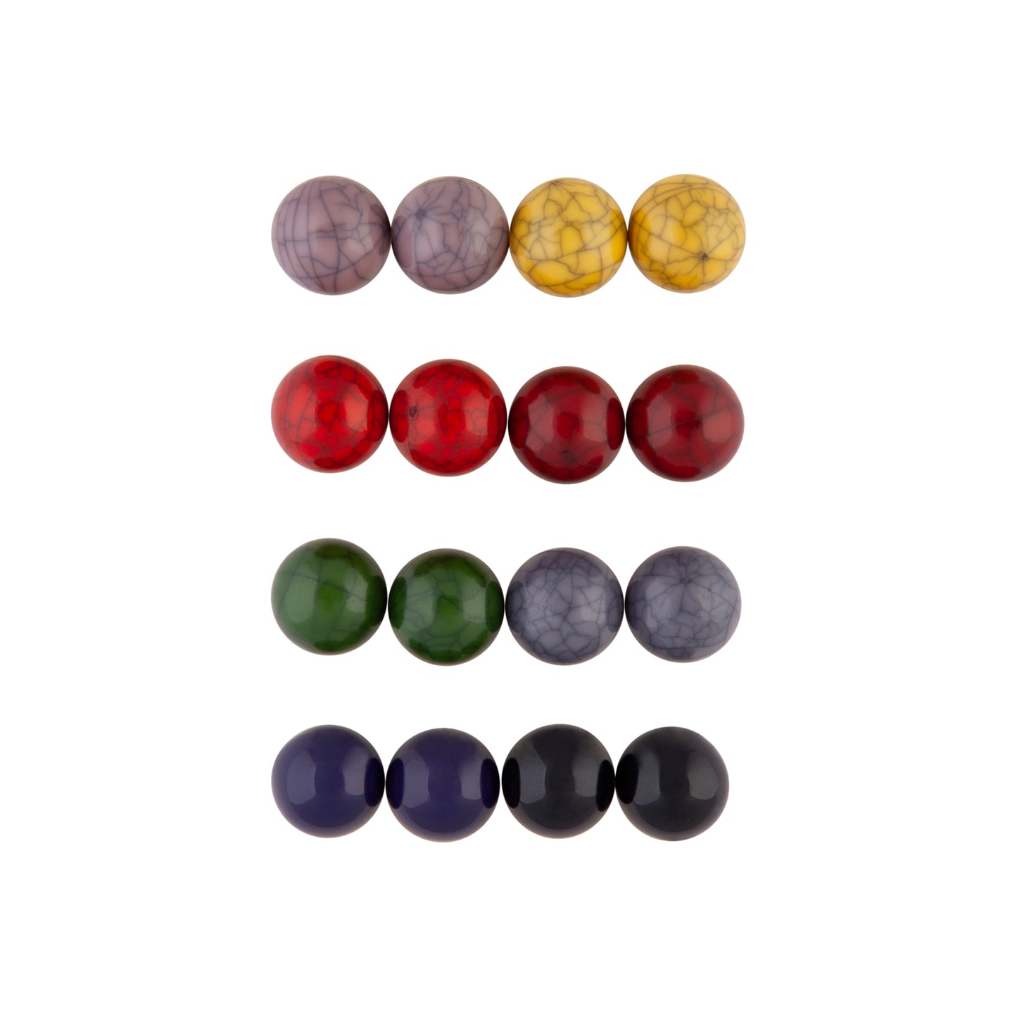 8PACK BALL STUD EARRINGS IN BROWNS AND NEUTRALS