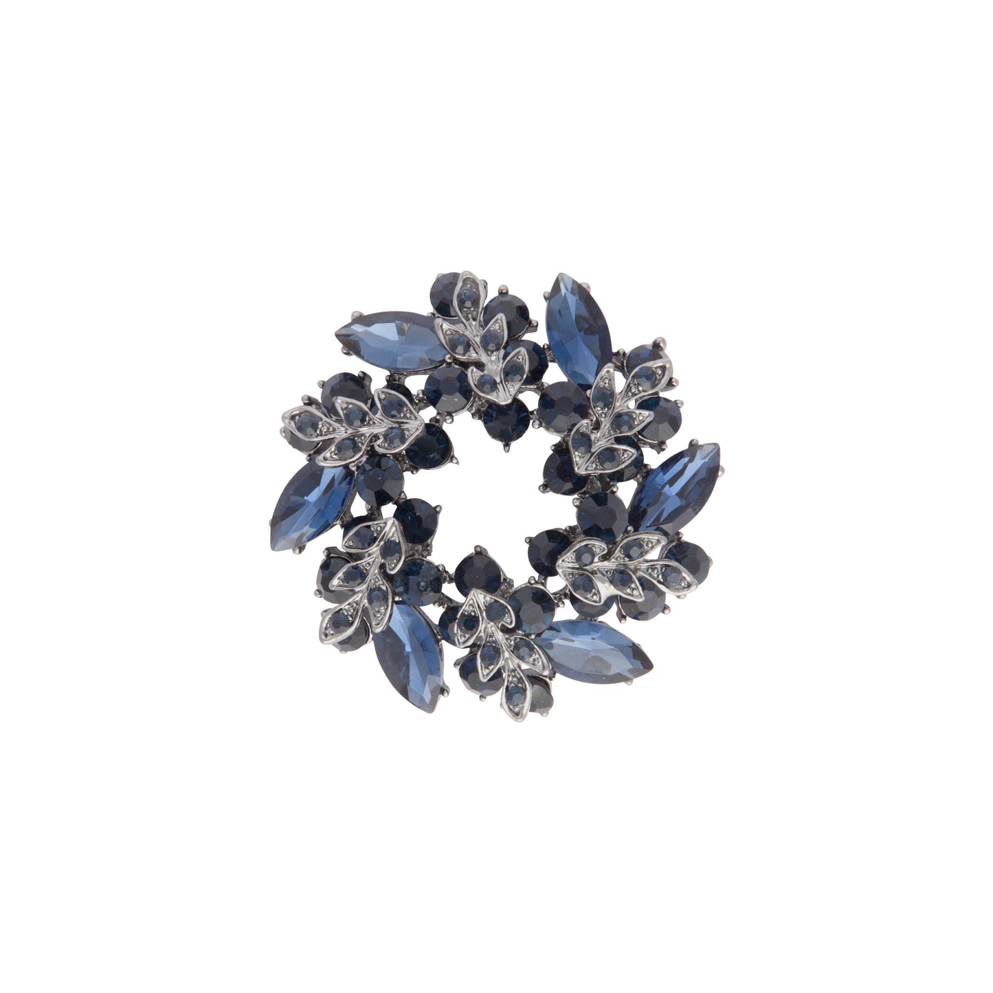 MIDN GM DIA LEAF ROUND BROOCH