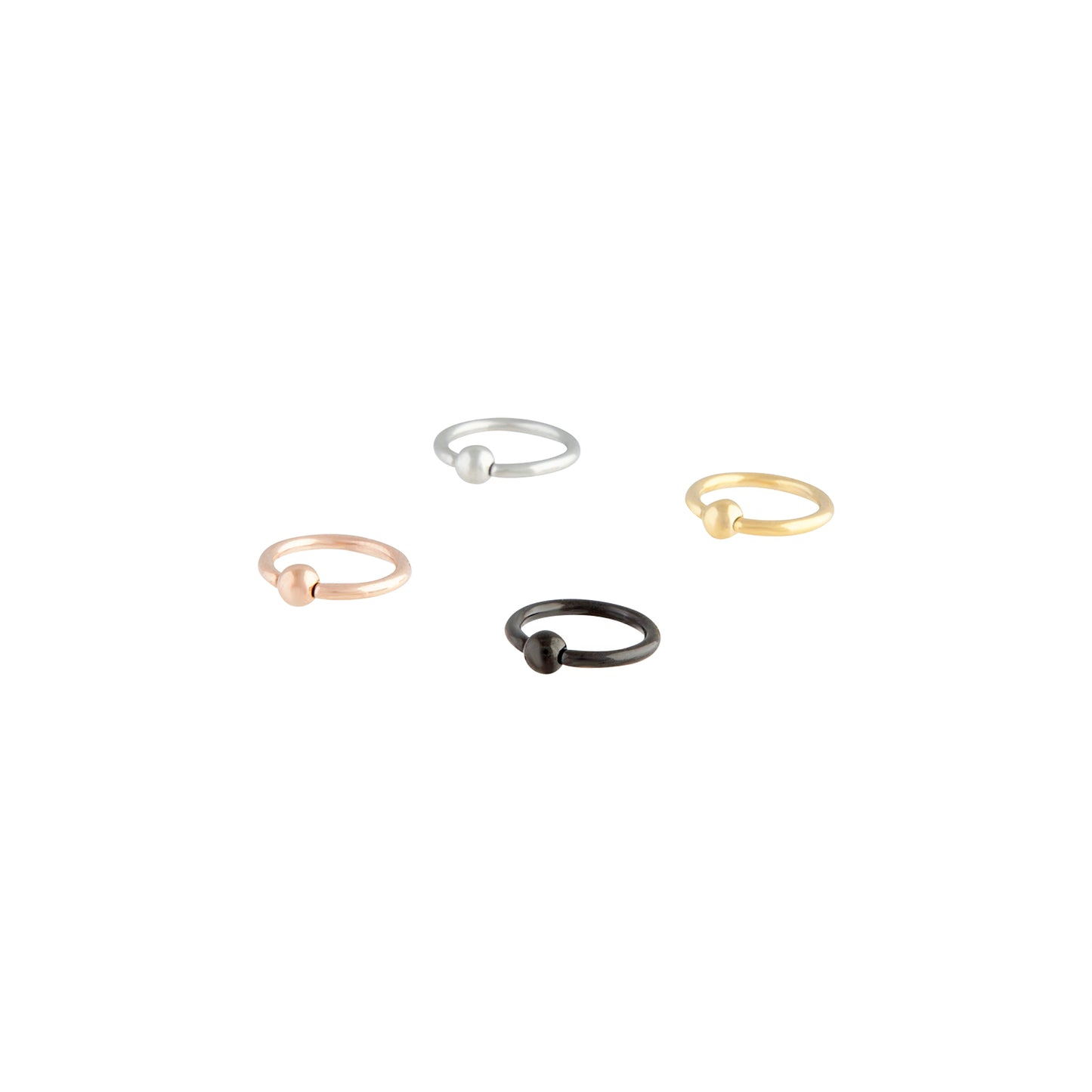 MIXED METAL CAPTURED BALL RING 4 PACK