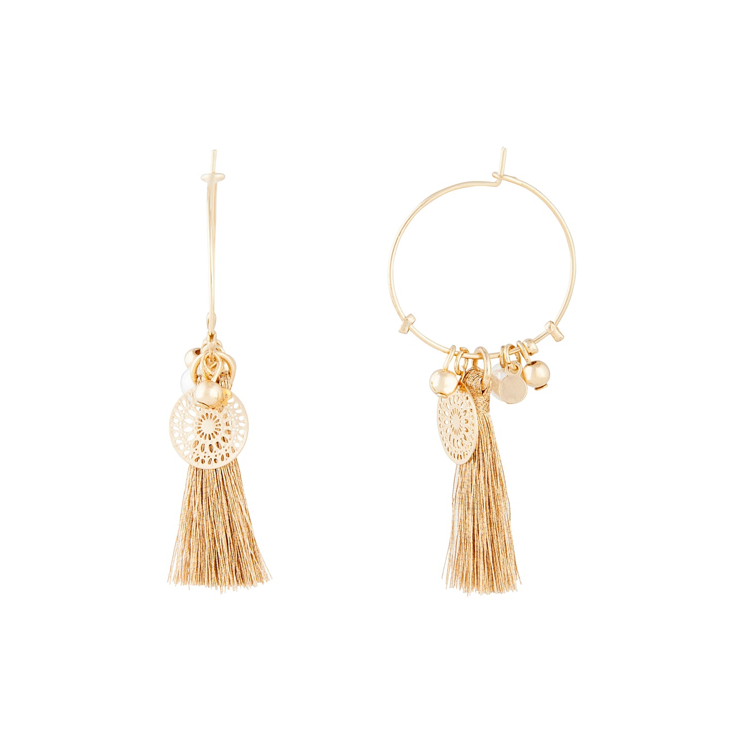 FGOLD FNE HOOP CHARM TASSEL