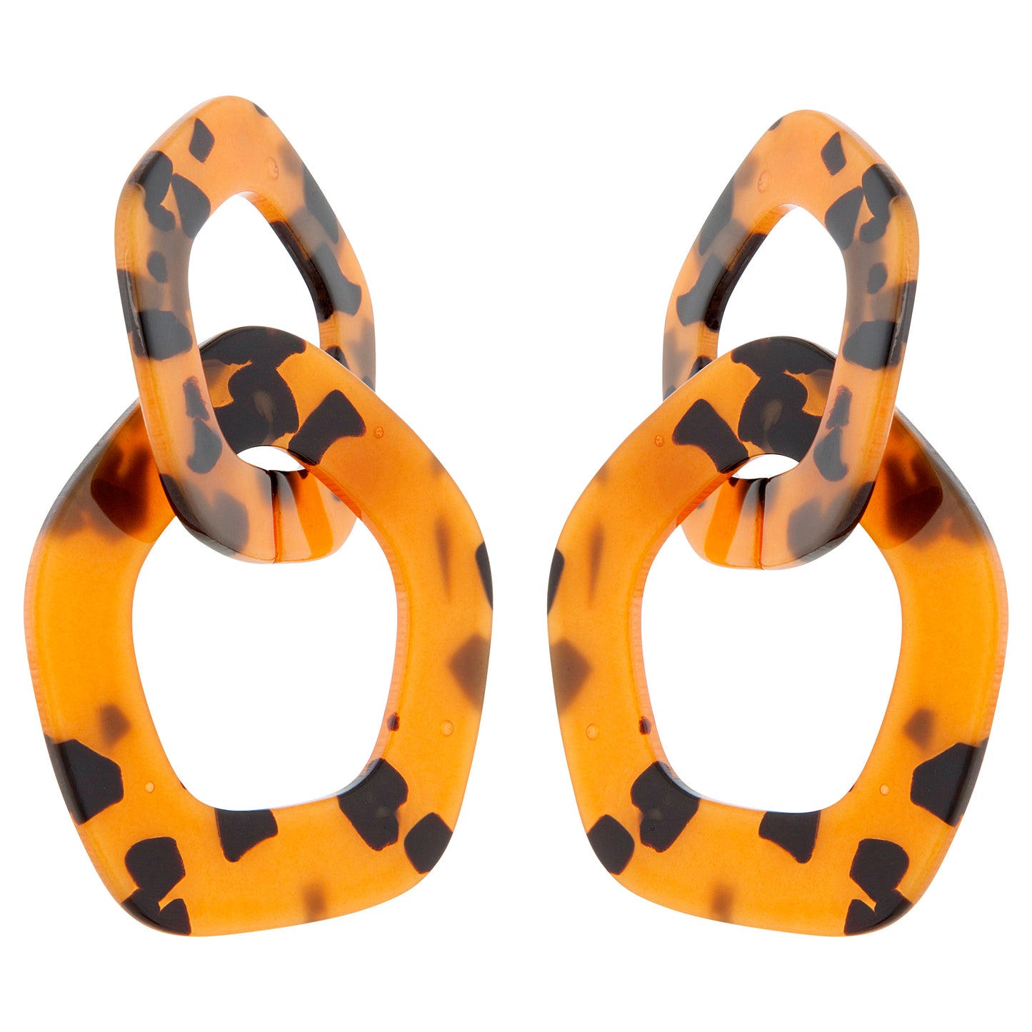 ACRYLIC TORTOISE DOUBLE LINK STATEMENT EAR