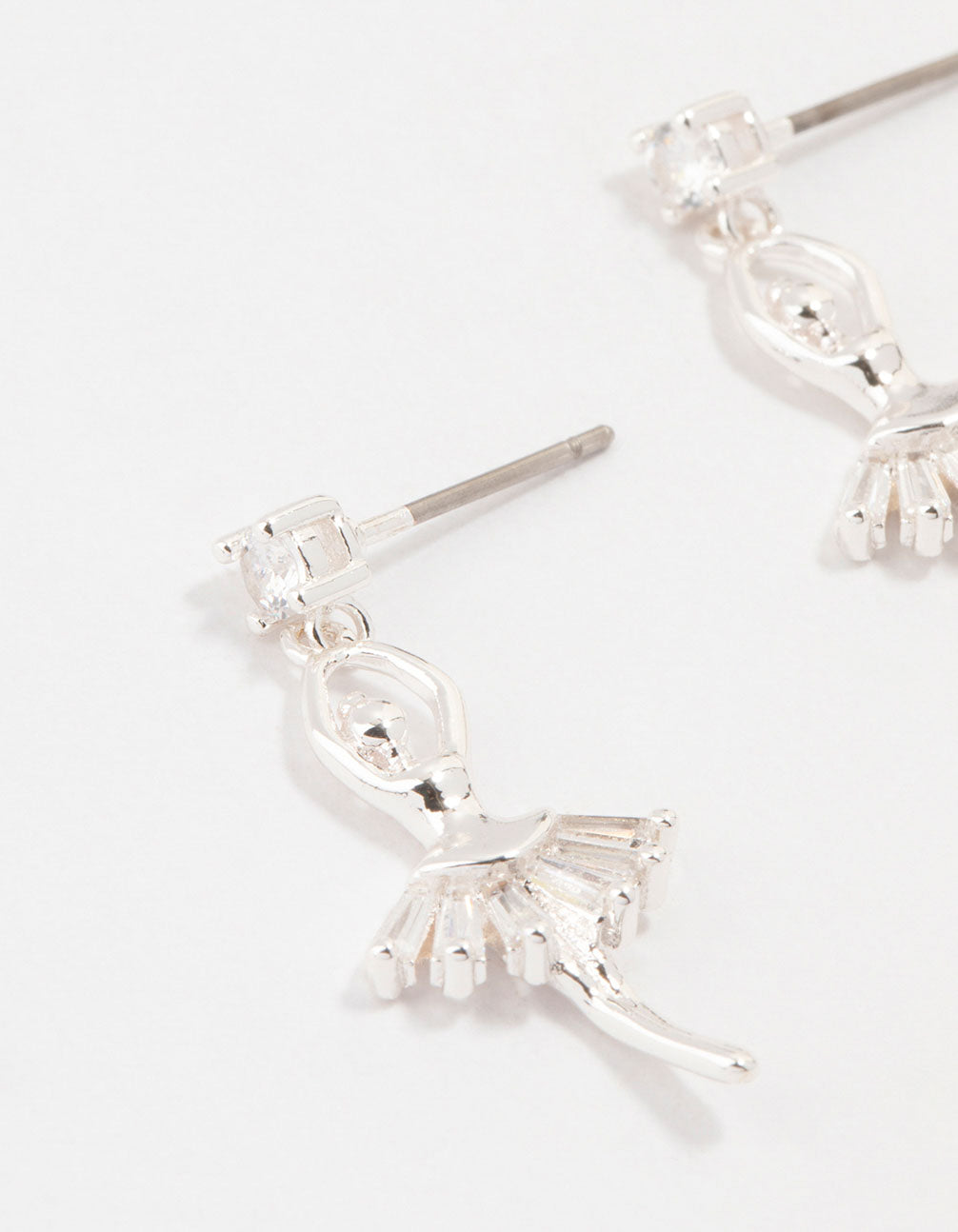 Silver Cubic Zirconia Ballerina Drop Earrings