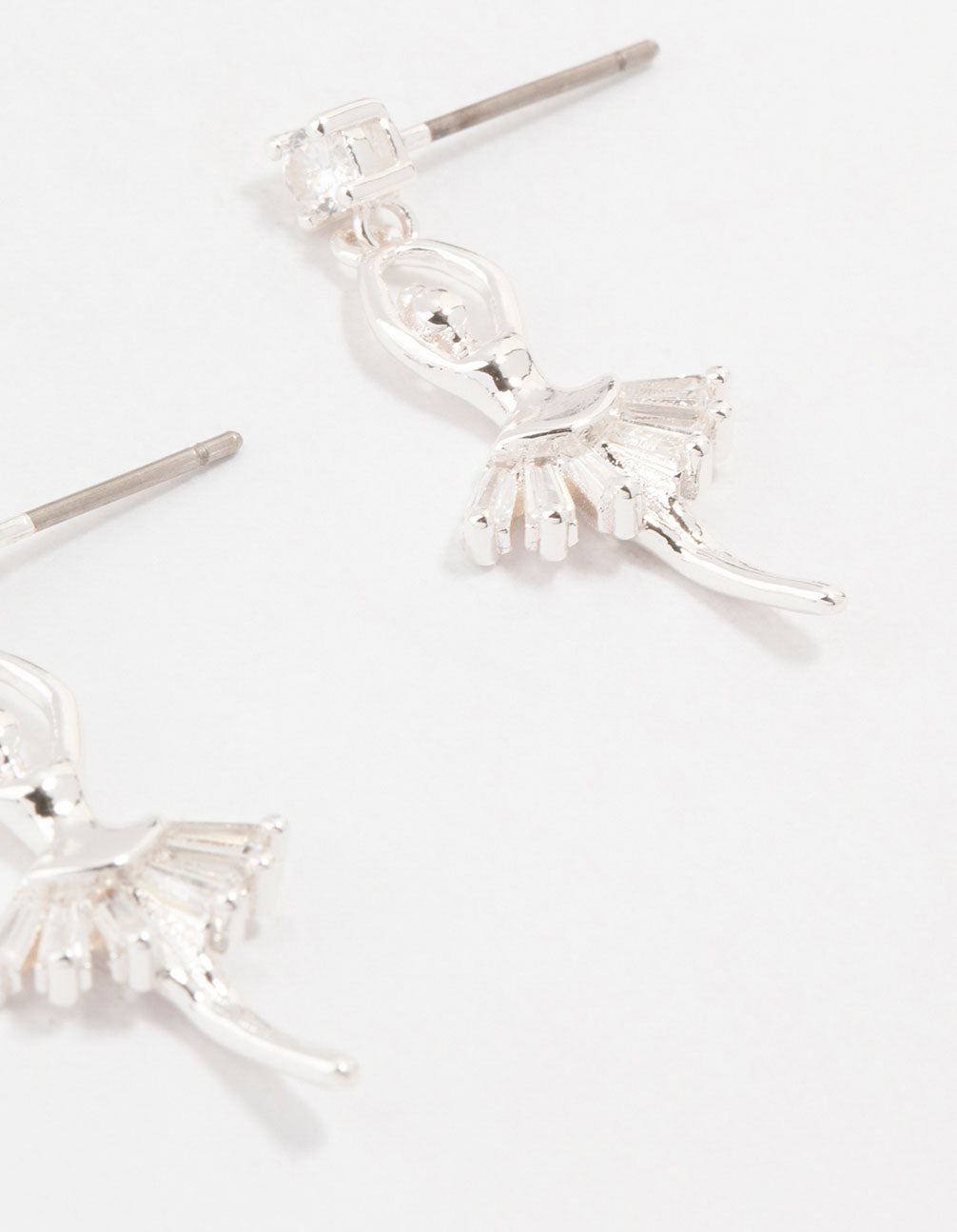 Silver Cubic Zirconia Ballerina Drop Earrings