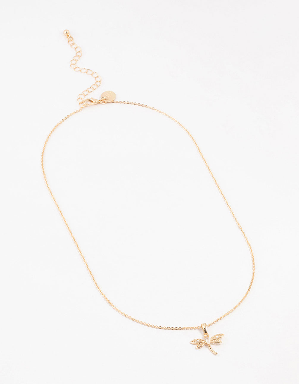 Gold Dragonfly Pendant Necklace