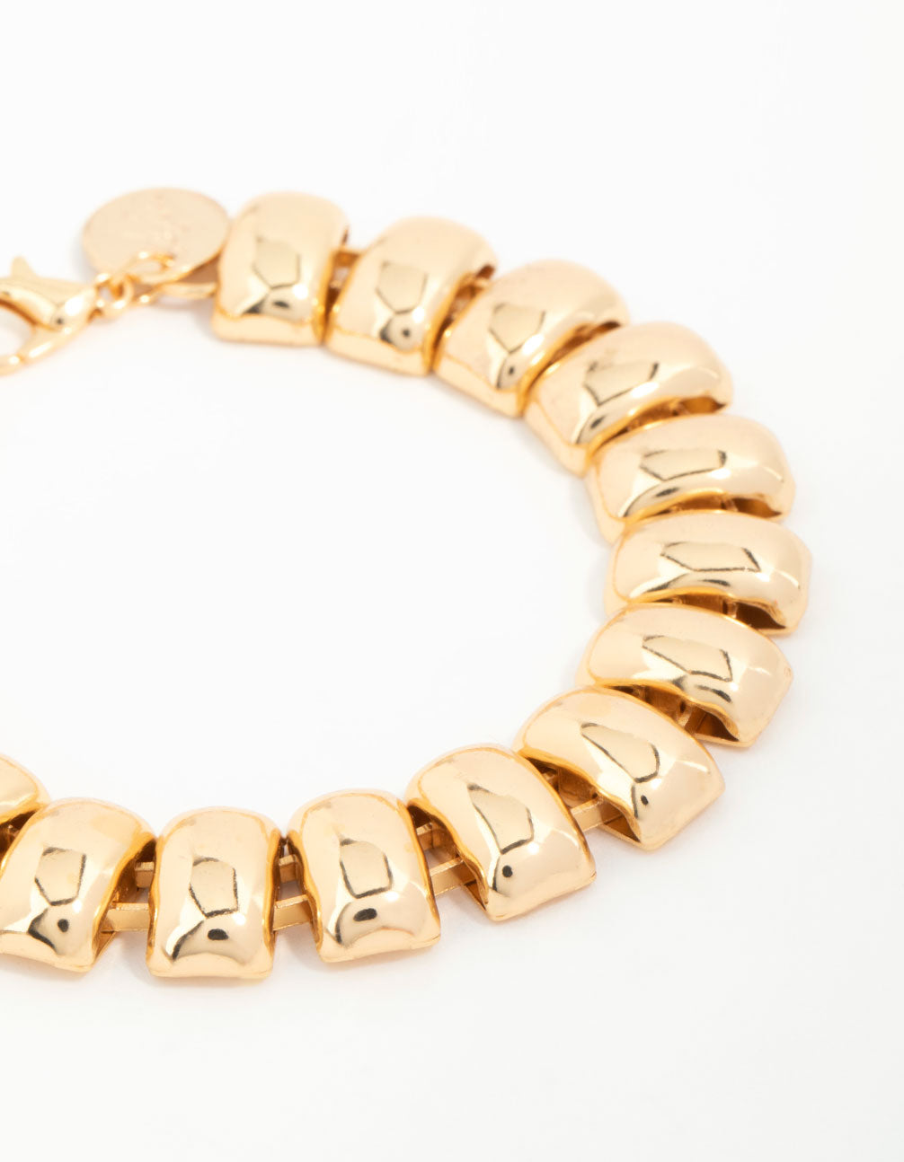 Gold Plated Textured Rectangle Bracelet