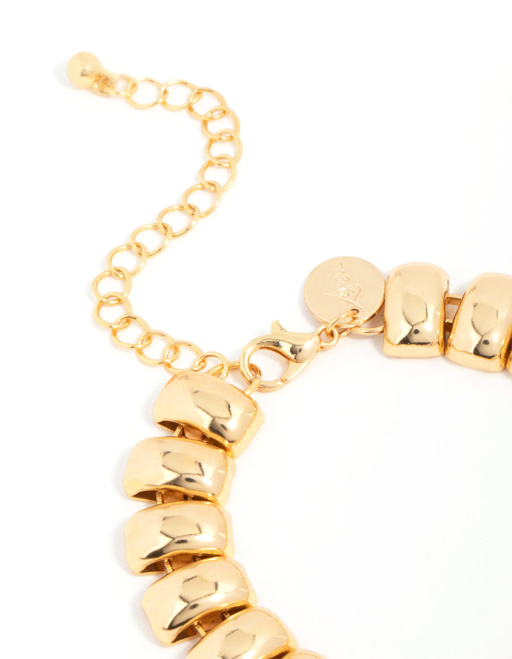 Gold Plated Textured Rectangle Bracelet