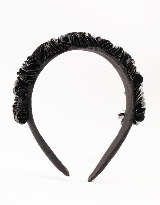 Black Mixed Padded Headband