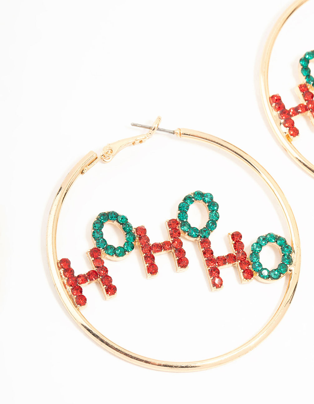 Gold Ho Ho Ho Ho Hoop Earrings