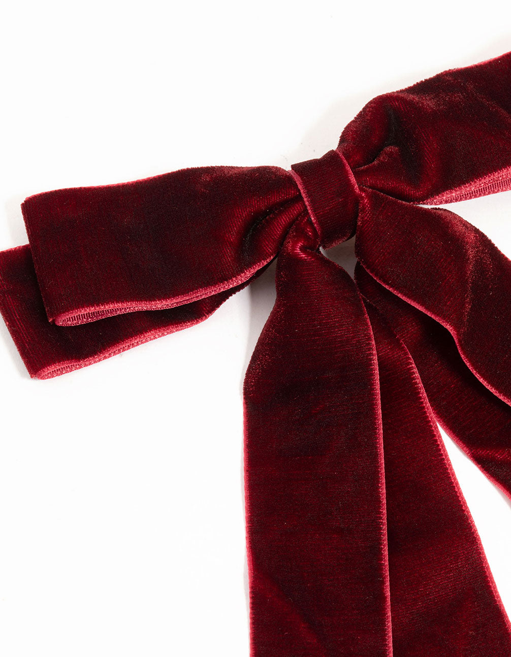 Burgundy Velvet Double Loop Bow Clip