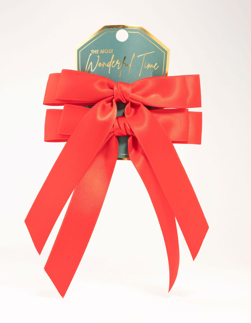 Red Double Loop Fabric Bows 2-Pack